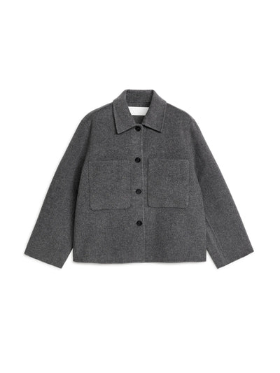 Arket Double-face wool grey overshirt at Collagerie