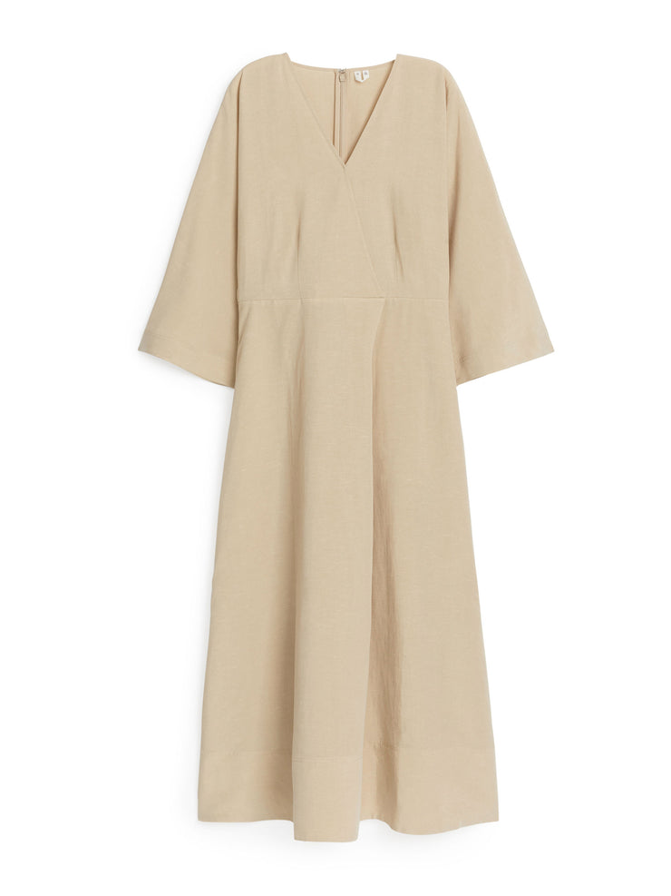 Lyocell-linen wrap dress Clothing Arket    - Collagerie