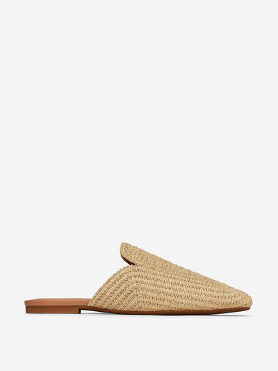 Arket Flat straw mules at Collagerie