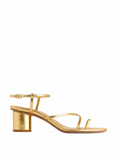 Arket Gold heeled leather sandals at Collagerie