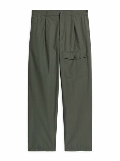 Arket Khaki wide utility trousers at Collagerie