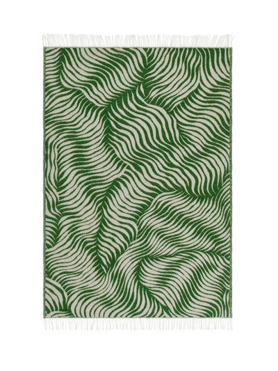 Arket Green and white patterned wool blanket at Collagerie