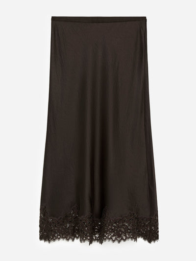 Arket Lace-detail satin skirt at Collagerie