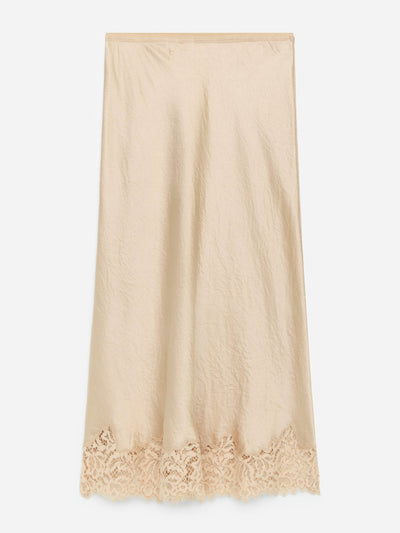 Arket Lace-detail satin skirt at Collagerie