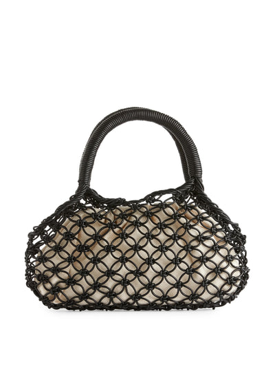 Arket Black macramé leather bag at Collagerie