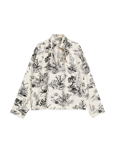 Arket Print drawstring blouse at Collagerie