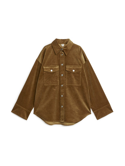 Arket Relaxed corduroy brown shirt at Collagerie