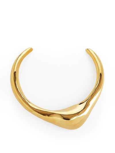 Arket Sculptural gold-plated neck cuff at Collagerie