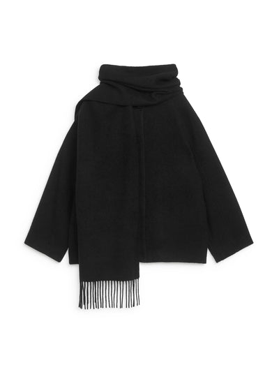 Arket Fringe scarf jacket at Collagerie