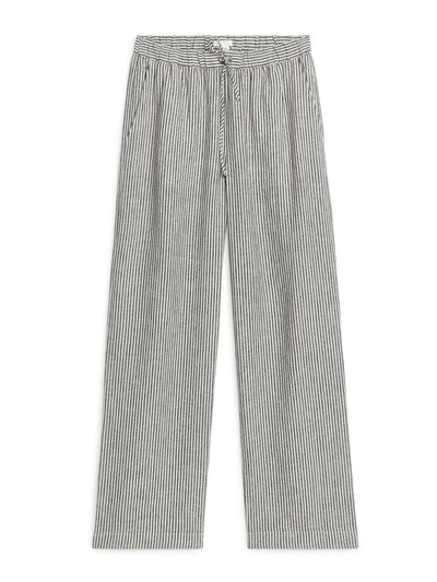 Arket Striped linen drawstring trousers at Collagerie