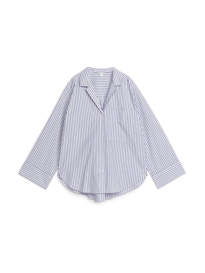 Arket White and black striped pyjama shirt at Collagerie