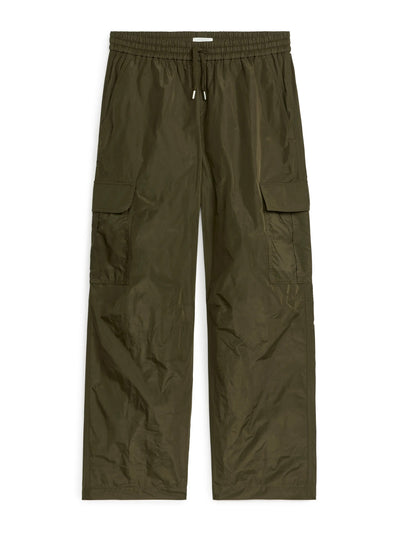 Arket Khaki taffeta cargo trousers at Collagerie