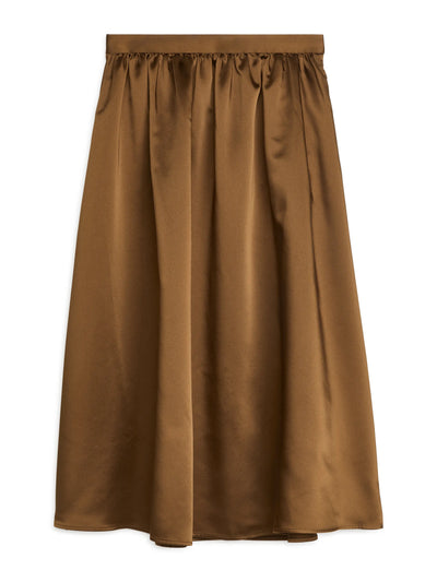 Arket Taffeta brown skirt at Collagerie