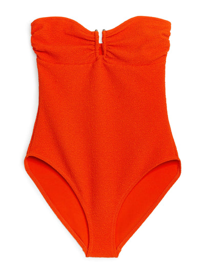 Arket Textured bandeau swimsuit at Collagerie