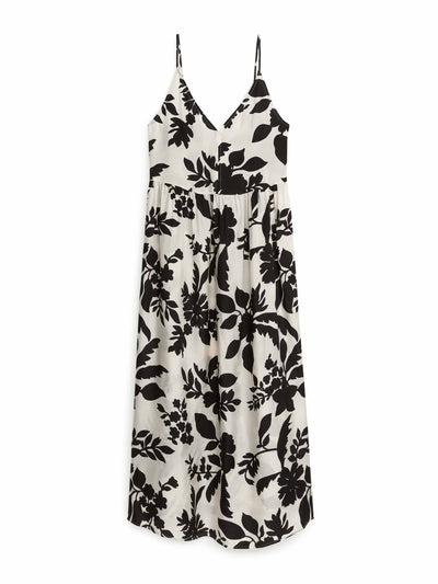 Arket White and black floral-print tiered strap dress at Collagerie