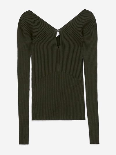 Arket V-neck rib top at Collagerie
