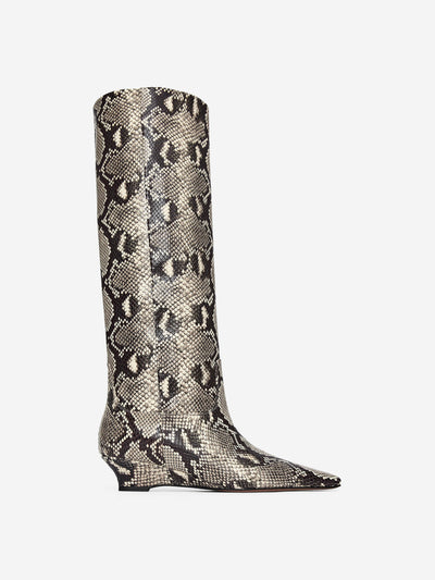 Arket Wedge-heel leather boots at Collagerie