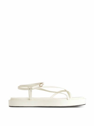Arket White leather strap sandals at Collagerie