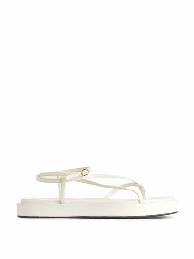 Arket White leather strap sandals at Collagerie