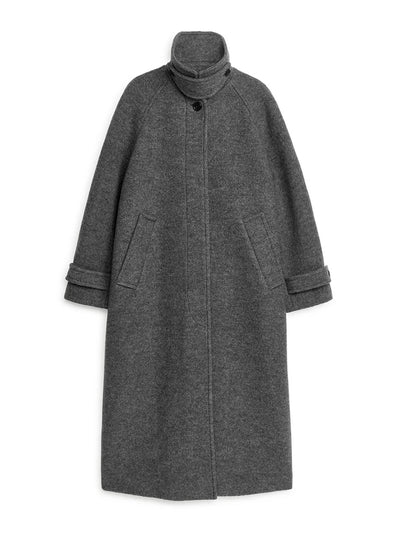 Arket Oversized grey melange wool coat at Collagerie