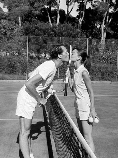 ArtPhotoLimited Audrey Hepburn & Mel Ferrer playing tennis (1956) at Collagerie