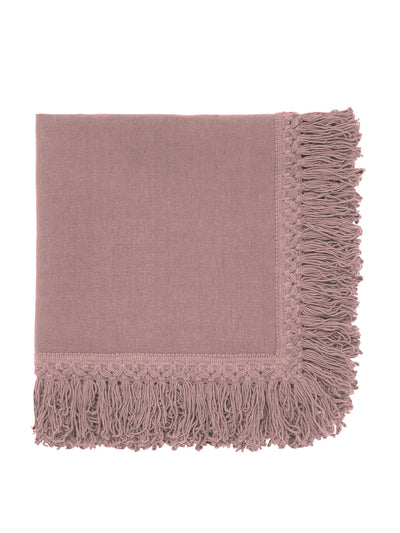 Once Milano Vintage pink napkins with long fringes (set of 4) at Collagerie