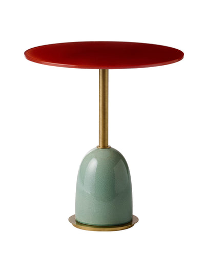 Marioni Pins medium brass and glass contemporary side table at Collagerie