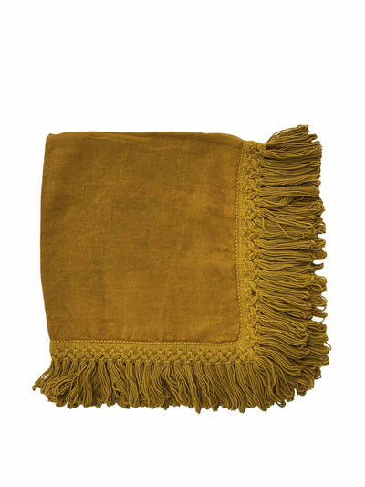 Once Milano Ocher tassel napkins (set of four) at Collagerie