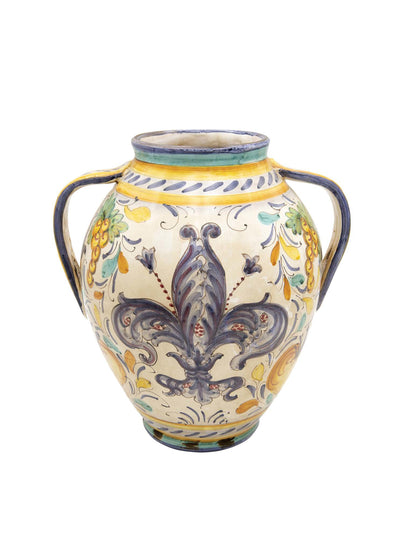 Artemest Orciolo vase with blue Florentine fleur-de-lis at Collagerie