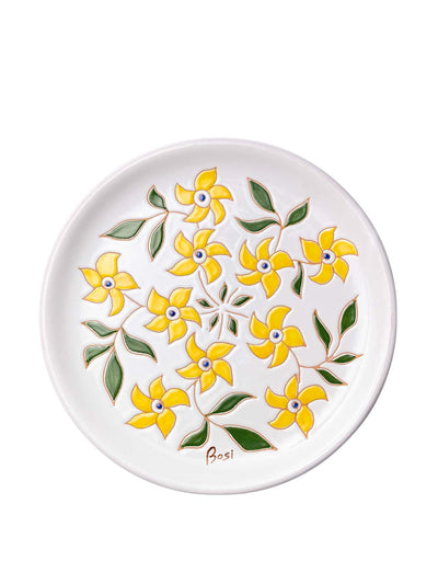 Cerasarda Primavera Gialla yellow and green decorative plate at Collagerie