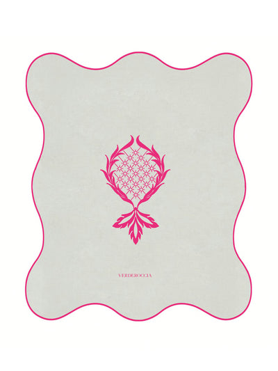 Verderoccia Grey and pink pineapple-printed cocktail napkins (set of 6) at Collagerie