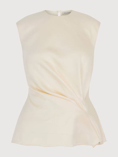 Emilia Wickstead Ivory satin Azam top at Collagerie