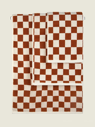 Asda Caramel checkerboard towel range at Collagerie