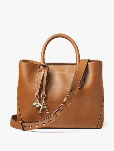 Aspinal Of London Midi London tote bag in Smooth Tan at Collagerie