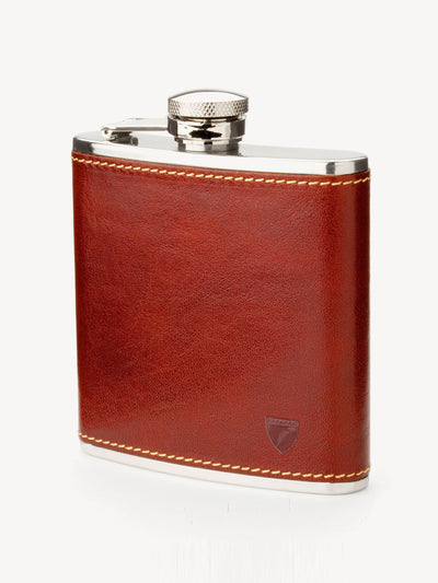 Aspinal Of London Classic 5oz Leather Hip Flask at Collagerie