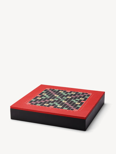 Aspinal Of London Scrabble set in red jewel calfskin at Collagerie