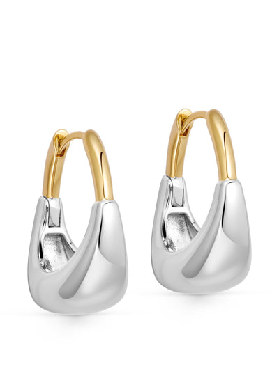 Astley Clarke Silver and gold chunky aurora u-hoop earrings at Collagerie