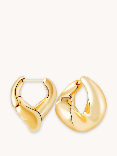 Astrid & Miyu Gold plated molten hoop earrings at Collagerie