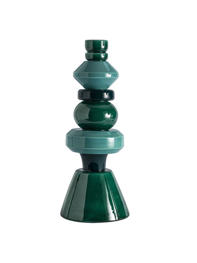 Artemest Geometric tall green candlestick at Collagerie