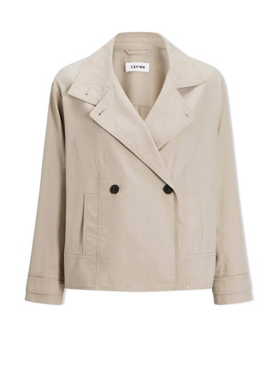 Cefinn Beige Rory cotton twill jacket at Collagerie