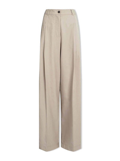 Cefinn Beige Tamara cotton twill trouser at Collagerie