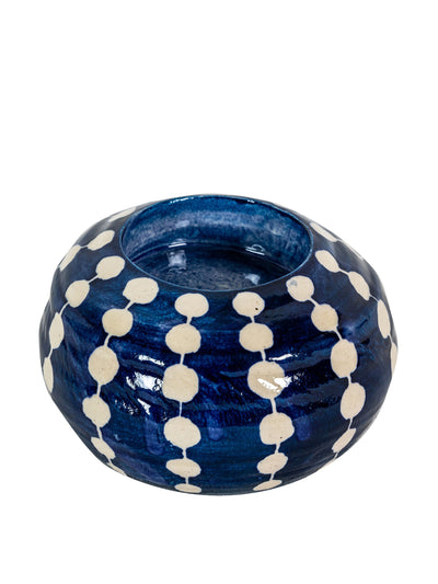 Wicklewood Dots tealight holder indigo at Collagerie