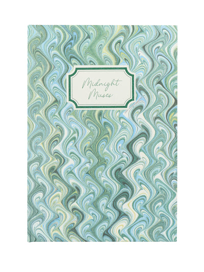 Rebecca Udall Midnight muses notebook, marble blue/green at Collagerie