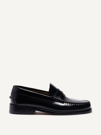 ba&sh Black leather loafers at Collagerie