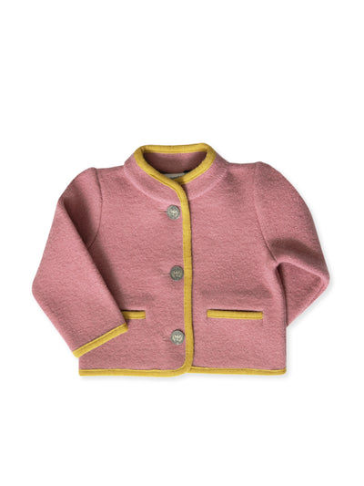 Baboushkini Austrian wool jacket in rose pink at Collagerie