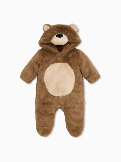 Baby Mori Bear faux fur pramsuit at Collagerie