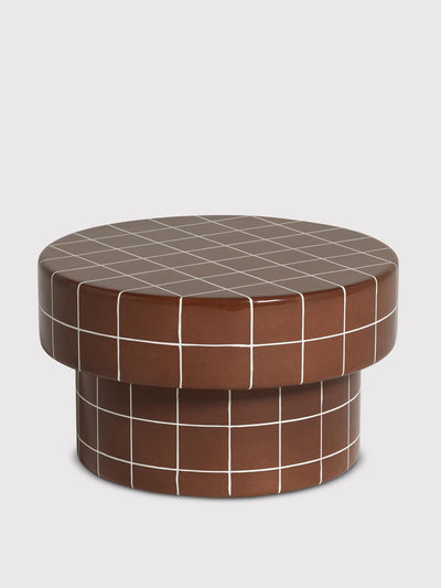 Barker and Stonehouse Terracotta red tiled round coffee table at Collagerie