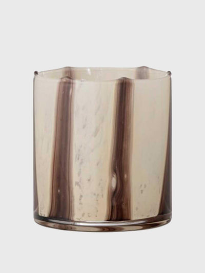 Barker and Stonehouse Natural striped glass votive at Collagerie