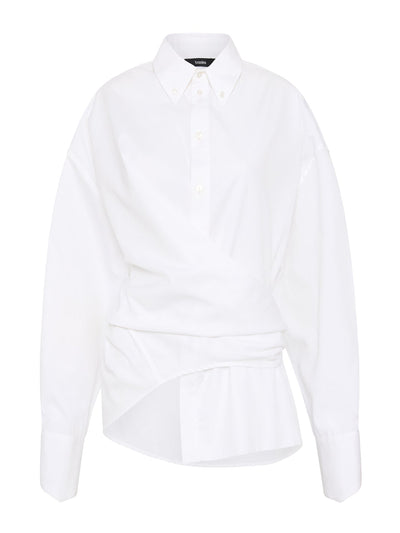 Bassike White parachute cotton wrap shirt at Collagerie