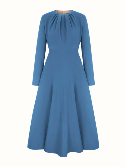 Emilia Wickstead Oakley dress in indigo double crepe at Collagerie